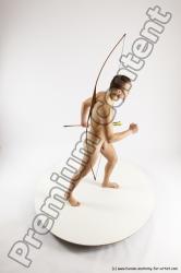 Nude Fighting Man White Slim Short Brown Multi angles poses Realistic